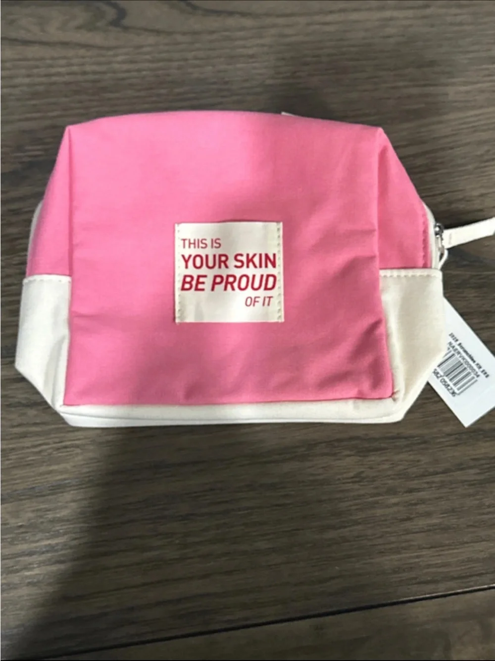 Erborian Pink & Cream Cosmetic Pouch with 2 matching scrunchies NWT